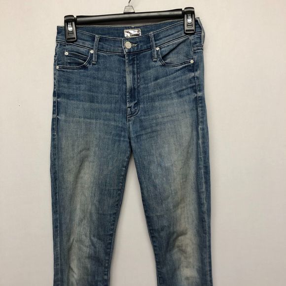 Mother Women Stunner Zip Ankle Step Fray Jeans Size 24 Blue Denim M120 -26 - Picture 13 of 16